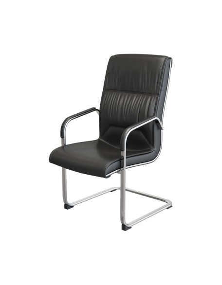 Leather high-back computer chair, office meeting table chair, pre-class chair, simple modern home bow-shaped sponge chair