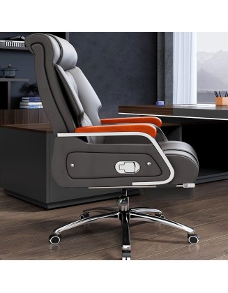 Genuine leather executive office chair, reclining, home use, comfortable for prolonged sitting, massage swivel chair