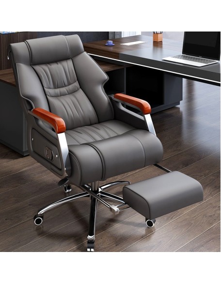 Genuine leather executive office chair, reclining, home use, comfortable for prolonged sitting, massage swivel chair