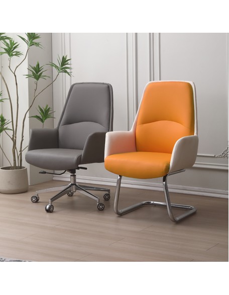 Meeting Negotiation Chair Bow-shaped Office Chair Comfortable Long-term Seating Height-adjustable Staff Chair