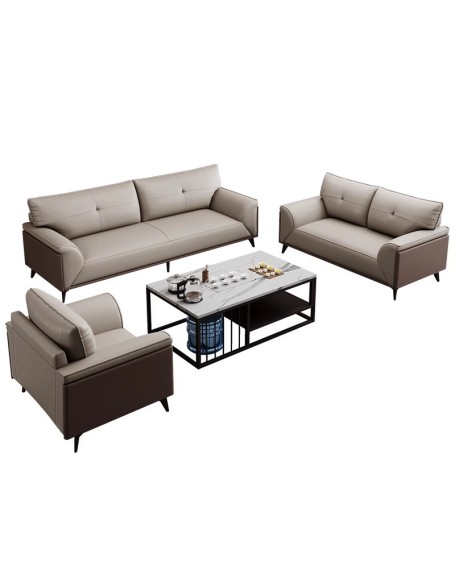 Office sofa, high-end cat paw leather business reception guest sofa, simple and modern genuine leather sofa set
