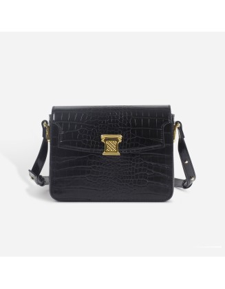 New Crocodile-Patterned Leather Crossbody Bag: Fashionable Single-Shoulder Commuter Bag with Free Shipping, Premium-Quality Small Square Bag