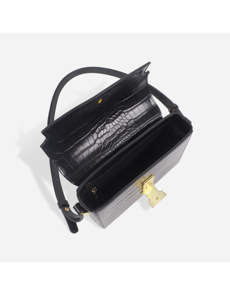 New Crocodile-Patterned Leather Crossbody Bag: Fashionable Single-Shoulder Commuter Bag with Free Shipping, Premium-Quality Small Square Bag