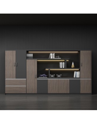Boss File Cabinet with Lock Storage Cabinet Office Wooden Modern Office Background Cabinet Archive Bookcase