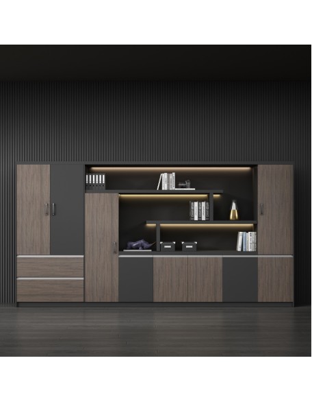 Boss File Cabinet with Lock Storage Cabinet Office Wooden Modern Office Background Cabinet Archive Bookcase