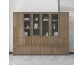 Wooden filing cabinet, modern minimalist archive cabinet, storage cabinet, bookcase, glass door, lockable office cabinet
