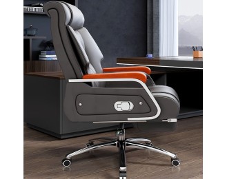 Genuine leather executive office chair, reclining, home use, comfortable for prolonged sitting, massage swivel chair