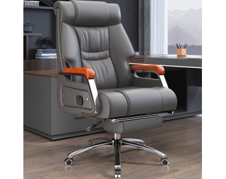 Genuine leather executive office chair, reclining, home use, comfortable for prolonged sitting, massage swivel chair